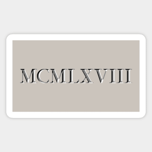 Roman Numeral 1968 Magnet